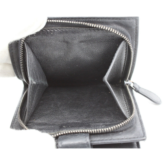 D0 Authentic BOTTEGA VENETA Intrecciato Black Bifold Leather Coin Pouch Wallet - Picture 9 of 9